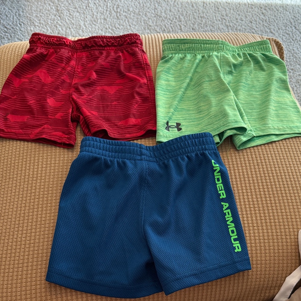 Under Armour Kids' Shorts Trio - Red, Green, Blue